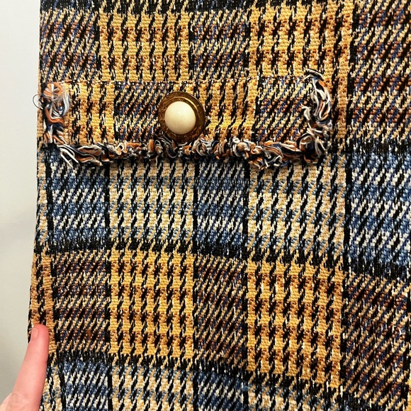 ZARA Tweed Plaid Fringe-Trim Shift Dress – Size Small - Picture 5 of 11